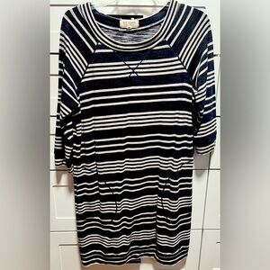 Max Studio Weekend Black Striped Casual Dress D2